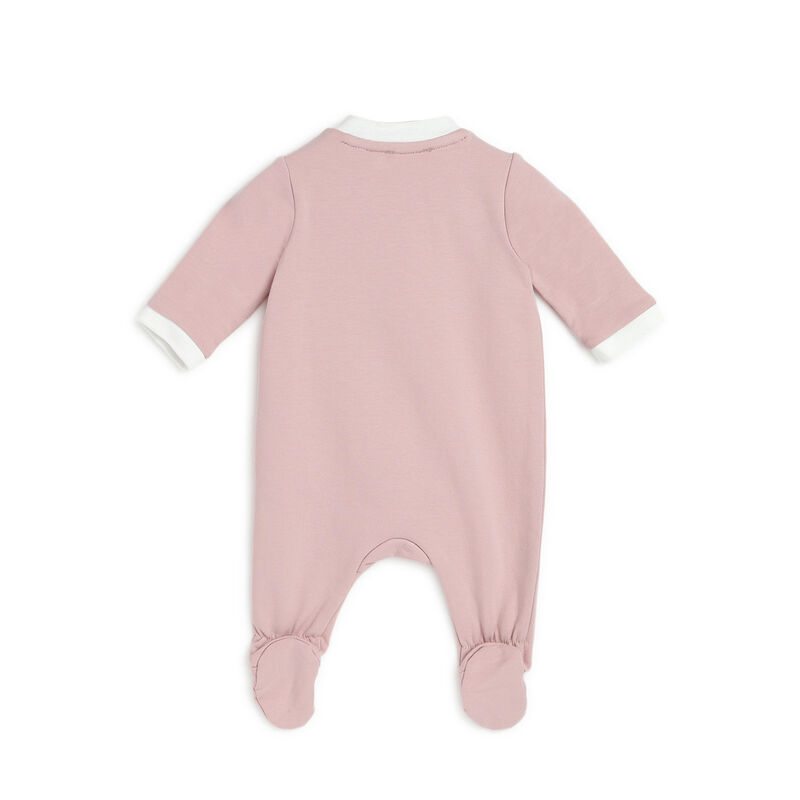 Girls Medium Pink Printed Front Opening Babysuit image number 1
